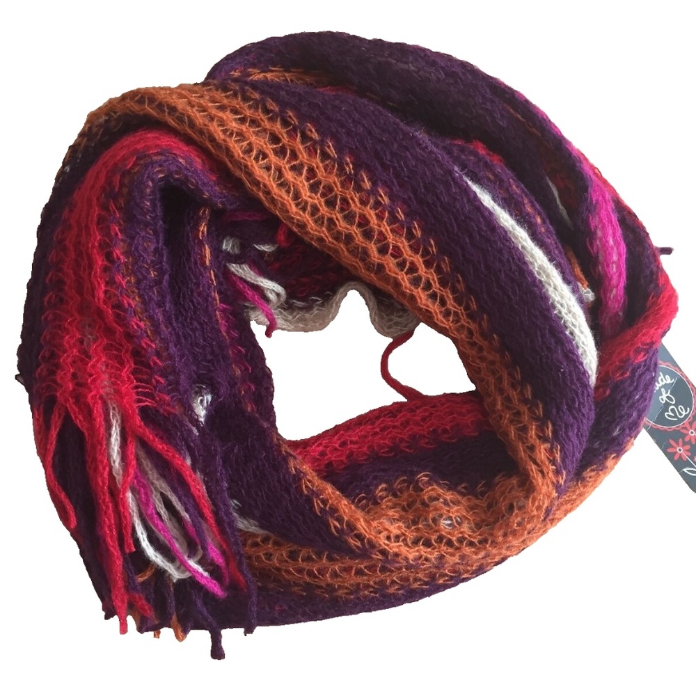 3 For $15  (NWT) Made of Me Women's Multi-Colored Fringed Long Scarf One Size